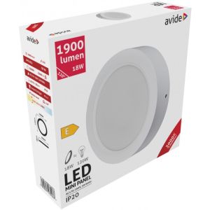 LED panel okrugli nadgradni  18W WW 3000K plast. AVIDE