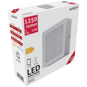 LED panel kvadratni nadgradni  12W WW 3000K plast. AVIDE