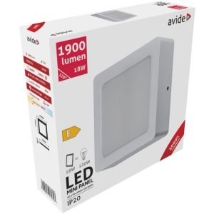 LED panel kvadratni nadgradni  18W WW 3000K plast. AVIDE