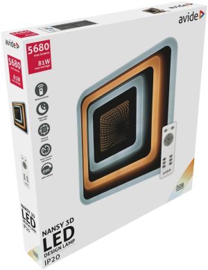 LED plafonjera Oyster Nansy 3D 81W 48cm RF