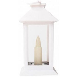 LED fenjer sa imitacijom sveće 17cm beli