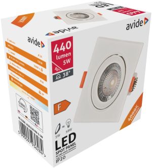 LED ugradni kvadratni spot 5W 4000K 440lm IP20 beli