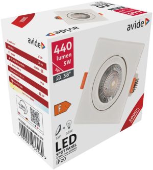LED ugradna kvadratna spot lampa 5W 3000K bela