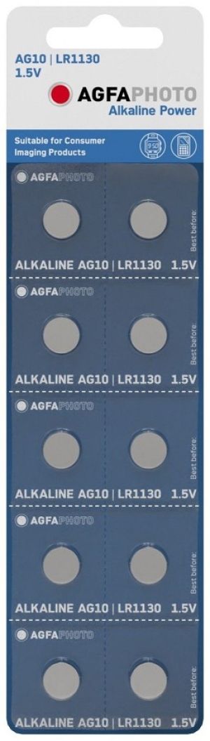 Dugmasta alkalna baterija AG10 LR54 1.5V siva