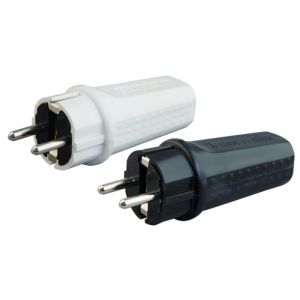 Dvopolni utikac crni guma masi vni tehno elektro