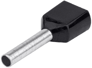 Izolovana dupla završna čaura 2x1.5mm2 crna