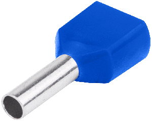 Izolovana dupla završna čaura 2×2.5mm2 plava 13mm