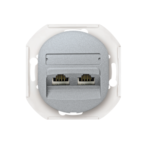 E614S.S Prikljucnica komunik. bez maske EON 2xRJ45 Cat 5e FT