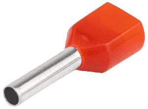 Izolovana dvojna završna čaura 2x1 mm2 crvena