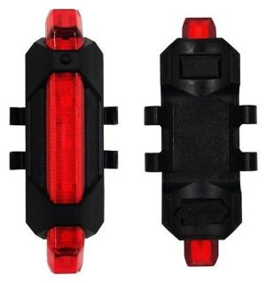 Punjiva lampa za bicikl 2W 50lm crvena IP54