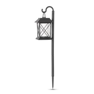 Baštenska solarna lampa 42.5cm IP44 PVC crna