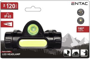 Naglavna LED lampa 3W 120lm IP65 crna