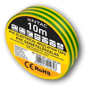 PVC izolaciona traka 10m 0.13 x 19mm žuto zelena
