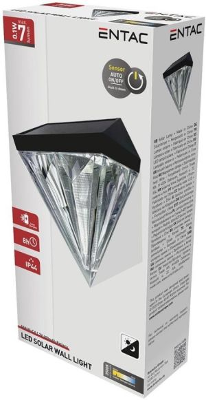 Solarna baštenska lampa dijamant 0.1W IP44 crna