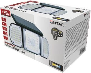 Solarna zidna lampa 2W IP44 3 glave senzor crna