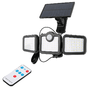 Solarni LED reflektor 15W IP65 3 glave daljinski