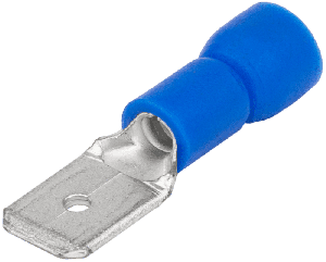 Izolovani natični utikač mesing plavi 4.8×0.8 mm 2.5 mm²