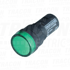 Signalna LED lampa zelena 230V prečnik 16mm