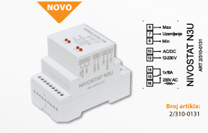 Nivostat N3U 12–250VAC 1x16A DIN