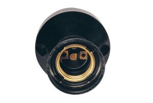 Zidno bakelitno grlo E27 koso 250V crno