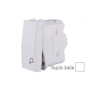 INTERIO Toplo bela taster sklo pka zvono 10A 1M