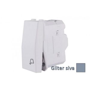 INTERIO Gliter siva taster skl opka zvono 10A 1M