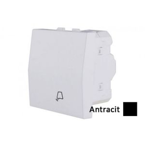 INTERIO Antracit bela taster s klopka zvono 10A 2M