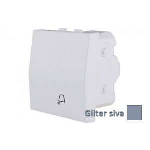 INTERIO Gliter siva taster skl opka zvono 10A 2M
