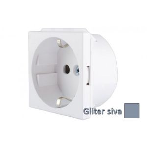 INTERIO Gliter siva prikljucni ca SUKO 2P E 16A 2M