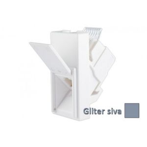 INTERIO Gliter siva priklj. te lef. kosa RJ11 6/4