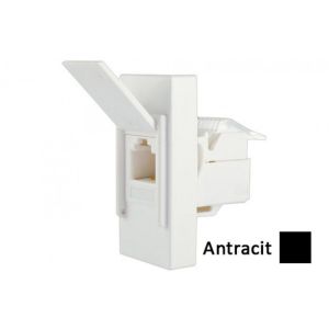 INTERIO Antracit priklj. telef . ravna RJ12 6/6