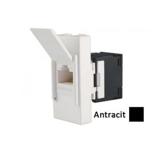 INTERIO Antracit priklj. RJ45 ravna CAT5e UTP 1M