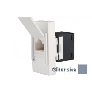 INTERIO Glitersiva priklj. RJ4 5 ravna CAT5e UTP 1M
