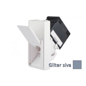 INTERIO Gliter siva priklj. RJ 45 kosa CAT5e UTP 1M