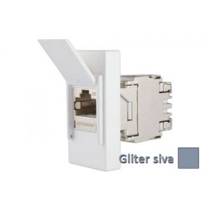 INTERIO Glitersiva priklj. RJ4 5 ravna CAT5e STP 1M