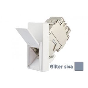 INTERIO Gliter siva priklj. RJ 45 kosa CAT5e STP 1M