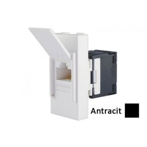 INTERIO Antracit priklj. RJ45 ravna CAT6 UTP 1M