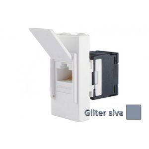 INTERIO Gliter siva priklj. RJ 45 ravna CAT6 UTP 1M