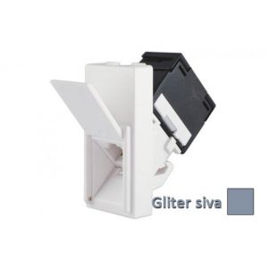 INTERIO Gliter siva priklj. RJ 45 kosa CAT6 UTP 1M