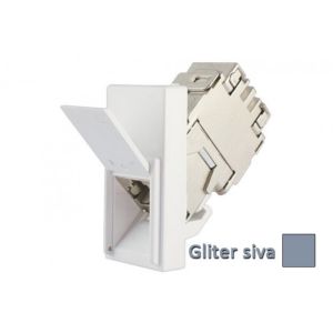INTERIO Gliter siva priklj. RJ 45 kosa CAT6 STP 1M