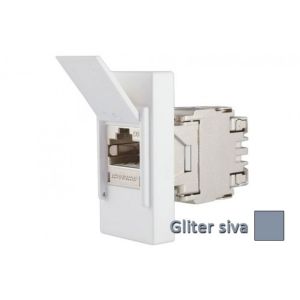 INTERIO Glitersiva priklj. RJ4 5 ravna CAT6a STP 1M