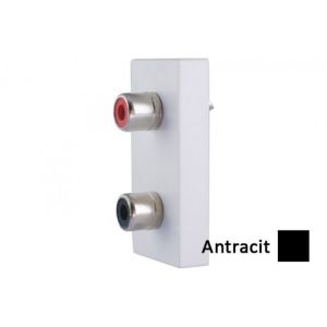 INETRIO Antracit prikljucnica audio 2XRCA 1M