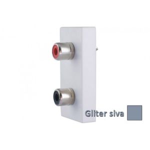 INETRIO Gliter siva prikljucni ca audio 2XRCA 1M