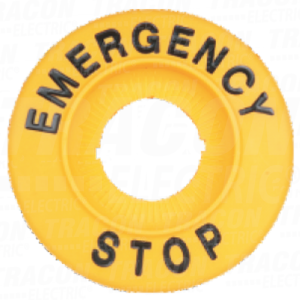 Ploca prinudnog zaustavljanja EMERGENCY STOPd=60mm. h=8mm.