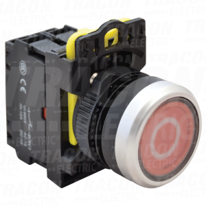 Svetleci taster crveno sa ozn akom belom 01×NC. 5A/230V AC-