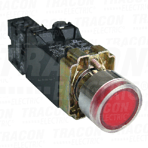 Svetleći taster na metalnu ploču crveni 3A 230V