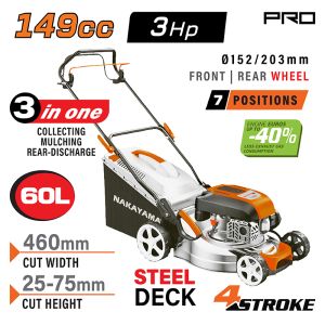 "NAKAYAMA PRO PM5460 benzinska kosilica 149cc, 46 cm, 60 L"