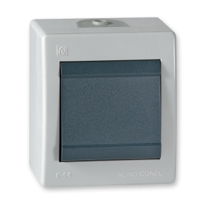 POWER Prekidac jednopolni siva PVC IP44 10A 250V
