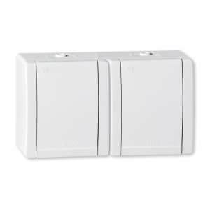 POWER Prikljucnica dvop. dvost ruka hor. bela IP44