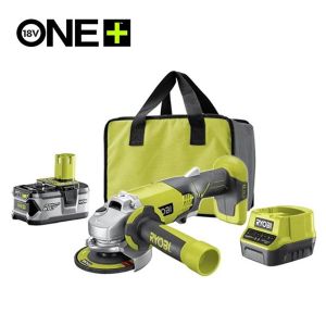 Set aku. ugaona brusilica (115mm) + punjač+ baterija 4Ah (18V ONE+™) Ryobi R18AG-140S